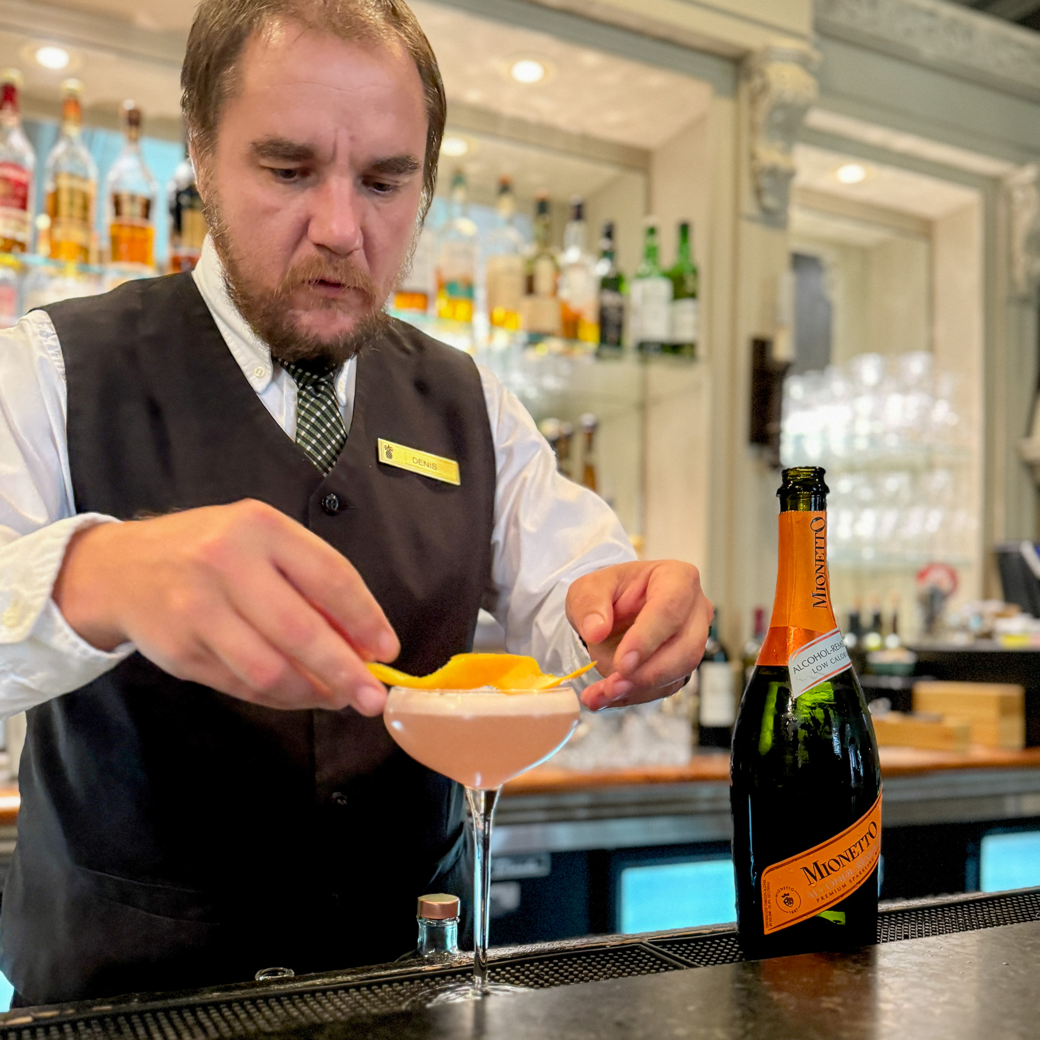 Denis making a mocktail